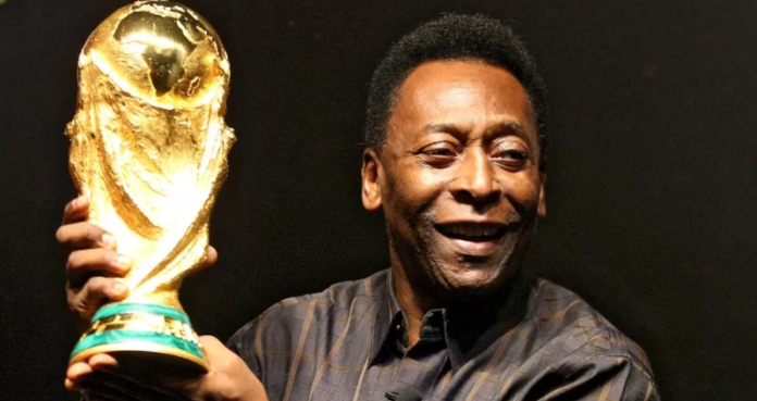 GETTY IMAGES Image caption: The shirt was made for football legend Pele's last international game but he did not wear it in the match