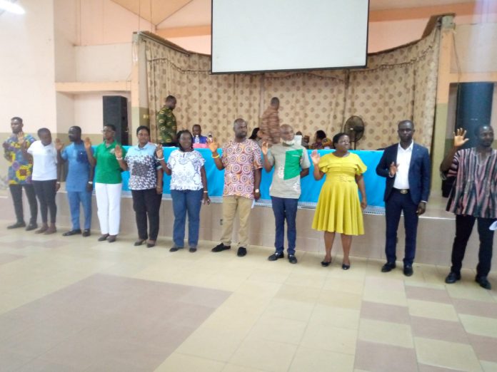 The new Eastern Regional Council members of the Public Services Workers' Union (PSWU) of the Trade Union Congress at the quadrennial conference held by the PSWU in Koforidua